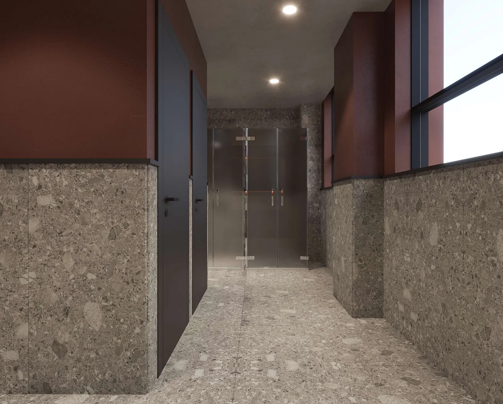 Natural stone corridor