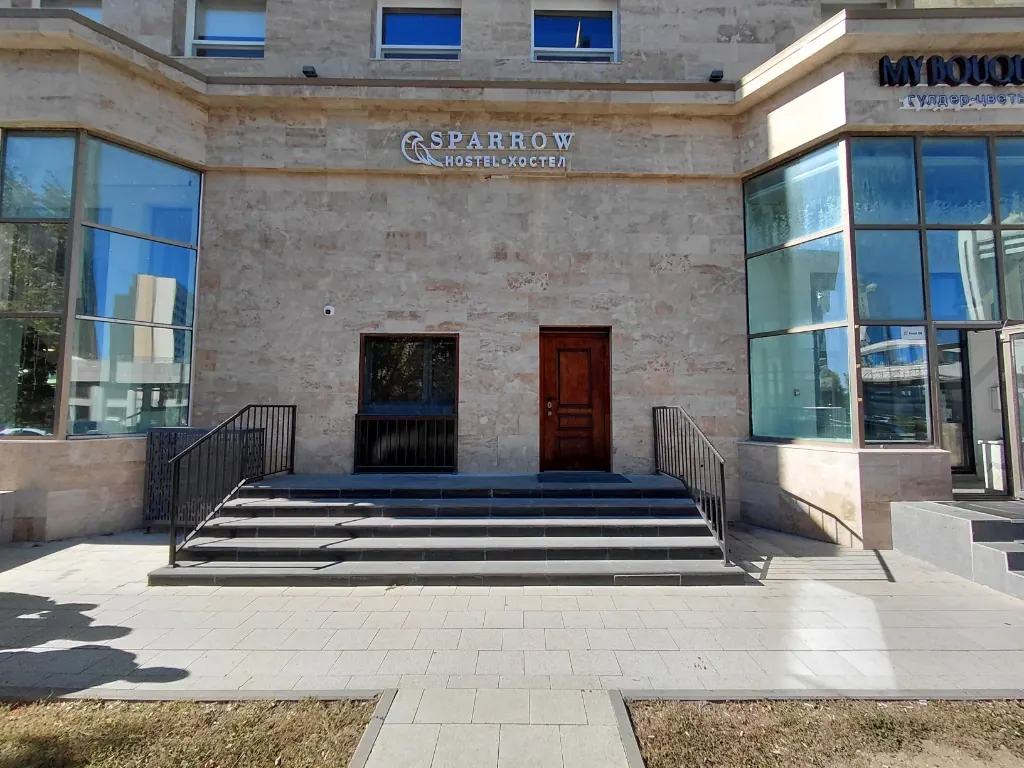 Sparrow Hostel Entrance in Astana